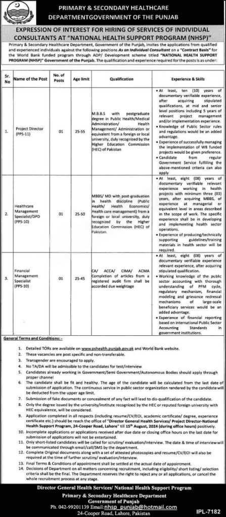 Primary and Secondary Healthcare Jobs